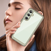 Kosmosa viedtālruņa apvalks ar gēla rāmi Samsung Galaxy S24 FE - caurspīdīgs melns