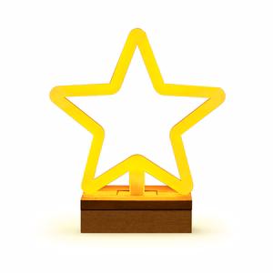Neon Wood statīvs LED STAR silti balts FLNW04 Forever Light