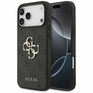 Guess PU 4G Metal Logo vāciņš Apple iPhone 18 Pro Max, pelēks