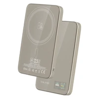 Blavec Portatīvais lādētājs 5000mAh BJ-04 Īpaši Plāns 7,8mm - Type C - 22,5W magnētiskā Magsafe 3 in 1 (PBBJ04-MC5GD) zelta stikls