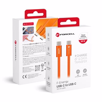 Cable USB C to USB C Forcell F-Energy QC4.0 PD 3A 60W Cafule Color 1,2 m ACYH23 orange