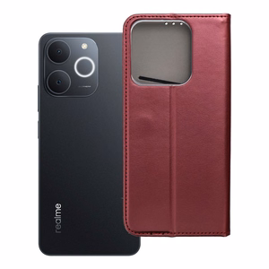 SMART MAGNETO grāmatas tipa viedtālruņa apvalks REALME NOTE 70 bordo