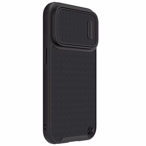 Nillkin Textured S vāciņš iPhone 14 Pro Max apvalks ar kameras vāciņu melns