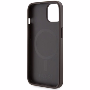 Guess GUHMP14MP4RPSW iPhone 14 Plus 6.7" brūns/brūns cietais apvalks 4G Printed Stripes MagSafe