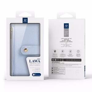 Dux Ducis Lawa ādas viedtālruņa apvalks iPhone 15 Pro - zils