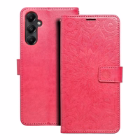 MEZZO grāmatas tipa viedtālruņa apvalks SAMSUNG A05s ar mandalu, purpursarkans