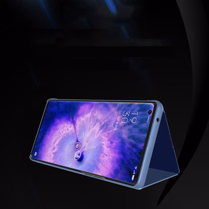 Clear View Case viedtālruņa apvalks Oppo Find X5 Pro apvalks ar atloku melns