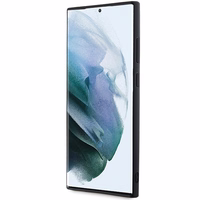 Karl Lagerfeld 3D gumijas mirdzošs logotips viedtālruņa apvalks Samsung Galaxy S24 Ultra - melns