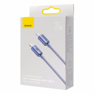 USB kabelis Baseus Crystal Shine violets Type-C / Lightning 200cm (līdz 20W)