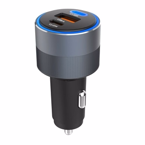 Автомобильное зарядное устройство Forcell F-Energy Alu 2 x USB C + USB A QC4.0 PD SFC2.0 4,5A 65W серое