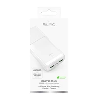 Portatīvais lādētājs Puro DAILY 20 PLUS 20000mAh 2x USB-A / 1x USB-C 22.5W PD AFC - balta