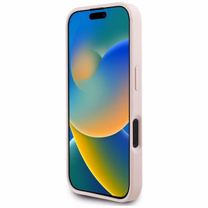 Guess Grained Roses Big 4G logo viedtālruņa apvalks iPhone 16 - rozā