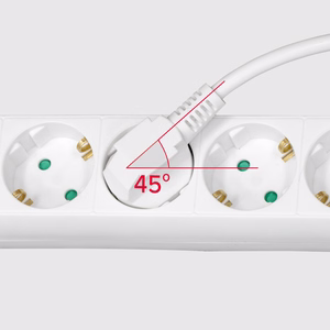Rebel pagarinātājs, 5 vācu tipa kontaktligzdas, 3 m, ar slēdzi, 3×1,5 mm, balts