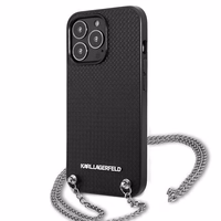Karl Lagerfeld monogrammas plāksne apvalks iPhone 13 Pro / 13 6.1" - melna