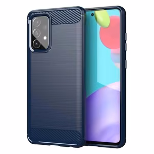 Carbon Case Flexible Cover TPU Case for Samsung Galaxy A72 4G blue