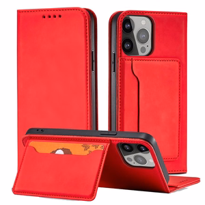 Magnet Card Case для iPhone 13 Pro чехол-кошелёк с держателем для карт красный