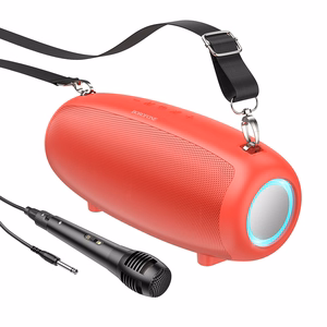 Borofone Pārnēsājamais Bluetooth skaļrunis BP13 Dazzling ar mikrofonu sarkans