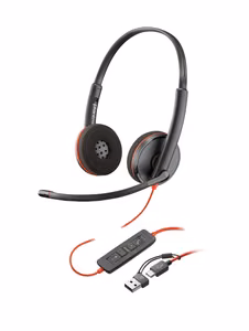 Наушники HP Poly Blackwire 3220 Stereo USB-C + адаптер USB-C/A