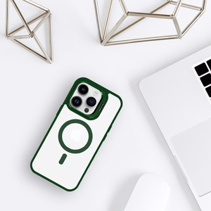 Tel Protect Magnētiskais viedtālruņa apvalks ar statīvu Iphone 15 Plus zaļa