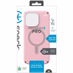Speck Presidio2 Pro vāciņš ar MagSafe un ClickLock iPhone 16 Pro Max tālrunim, Wednesday Pink/Boysenberry Purple