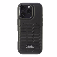 Audi Sintētiskās ādas Magnētiskais iPhone 16 Pro 6.3" melns/melns cietais apvalks AU-TPUPCMIP16P-GT/D3-BK