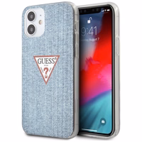 Guess GUHCP12SPCUJULLB iPhone 12 mini 5.4" zils/gaiši zils cietais apvalks Jeans kolekcija