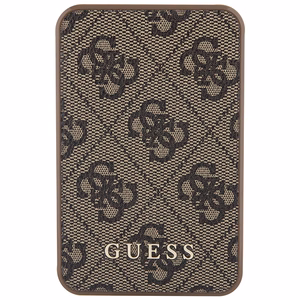 Guess внешний аккумулятор 15W GUPB5LP4GEGW 5000mAh коричневый/коричневый 4G Leather Metal Logo