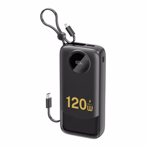 Dudao K13Pro 20000mAh внешний аккумулятор со встроенным кабелем - Чёрный