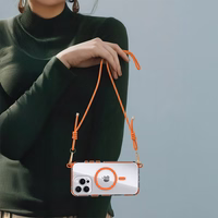 Tel Protect Strap caurspīdīgs apvalks Iphone 13/14 oranžs