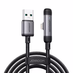 Joyroom S-A56 EnjoyX sērijas 90° USB-A - Lightning 3A kabelis 1.2m - melns
