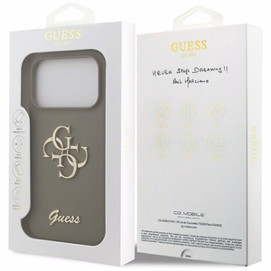 Guess чехол для iPhone 17 Pro GUHCP17LSC4GSMW (Silicone W/ Big 4G Script) коричневый