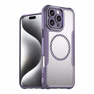 Viedtālruņa apvalks Magnētiskais silikona Līderu sērija iPhone 16 Pro (m) - violets