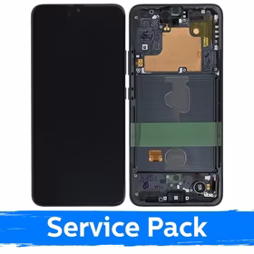 LCD displejs saderīgs ar Samsung A908 A90 5G 2019 melns ar rāmi (Service Pack)