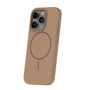 Silikona Īpaši plāns Magnētiskais viedtālruņa apvalks iPhone 15 Pro Max 6,7" brūns