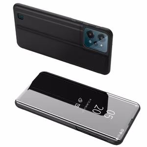 Clear View Case viedtālruņa apvalks Realme C31 atverams apvalks melns