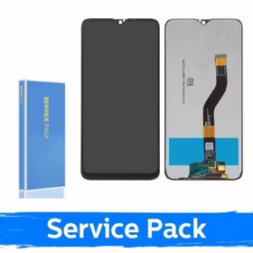 LCD Displejs Saderīgs ar Samsung A107 A10s Melns (Service Pack / Aftermarket)(NF version)