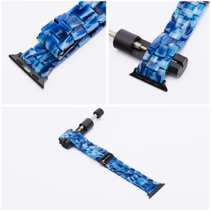 Strap to Apple Watch Forcell F-Design FA04 marbled resin clasp 38 / 40 / 41 mm blue