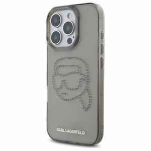Karl Lagerfeld KLHCP16XHKHDCELK iPhone 16 Pro Max 6.9" melns/melns cietais apvalks IML Rhinestones Karl galva