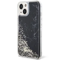 Guess Liquid Glitter Marble viedtālruņa apvalks iPhone 14 - melns
