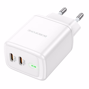 Borofone Sienas lādētājs BN9 Reacher - 2xType C - QC 3.0 PD 35W balts