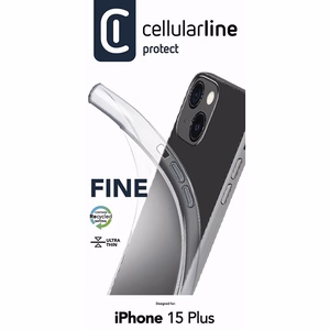 Cellularline Fine vāciņš ierīcei iPhone 15 Plus, caurspīdīgs