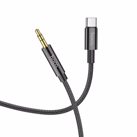 AUX kabelis Jack 3,5 mm uz USB C Hoco 1 m UPA19 melns