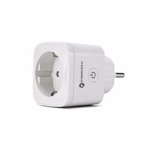 FORCELL F-ENERGY EU02 viedā kontaktligzda 230V ar WiFi, programmētāju un Tuya/Amazon Alexa atbalstu - balts