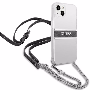 Guess GUHCP13SKC4GBSI iPhone 13 mini 5.4" Caurspīdīgs cietais apvalks 4G Pelēks Siksna Sudraba Ķēde