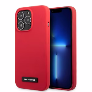 Karl Lagerfeld KLHCP13LSLMP1R iPhone 13 Pro / 13 6.1" cietais apvalks sarkans/sarkans Silikona Plāksne