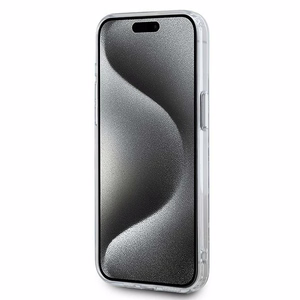 Karl Lagerfeld IML Monogram Karl & Choupette Head MagSafe Case for iPhone 15 Pro Max - Clear
