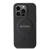 Guess GUHMP15LPSAHMCK iPhone 15 Pro 6.1" melns/melns cietais apvalks Saffiano MagSafe