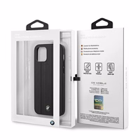 BMW Signature riepu nospiedumu viedtālruņa apvalks iPhone 12 mini - melns