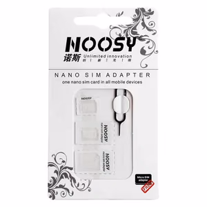 Noosa SIM karšu adapteru komplekts + atslēga - balts