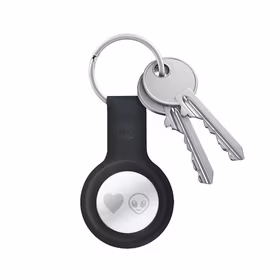 Crong Silicone maciņš with atslēgu piekariņš – aizsargājošs keychain maciņš Apple AirTag 1/2 (melns)